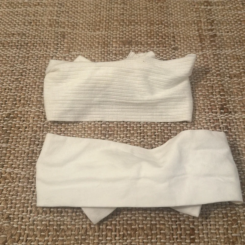 Bundle of white baby hair bows headbands